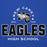 Close-up view of New Caney High School Eagles Royal Blue Premium Unisex Hoodie 222