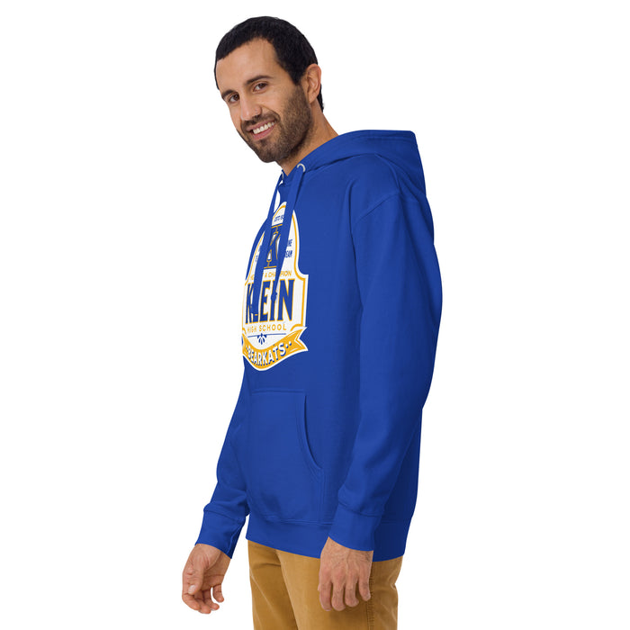 Man wearing Klein High School Bearkats Royal Blue Premium Unisex Hoodie 219