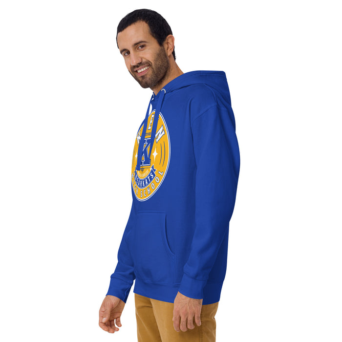 Man wearing Klein High School Bearkats Royal Blue Premium Unisex Hoodie 215