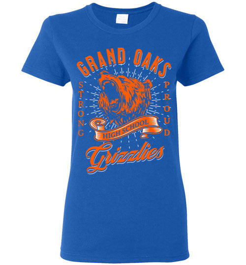 Grand Oaks High School Grizzlies Women's Royal T-shirt 26