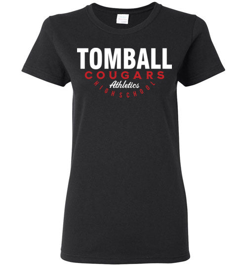 Tomball High School Cougars Women's Black T-shirt 12