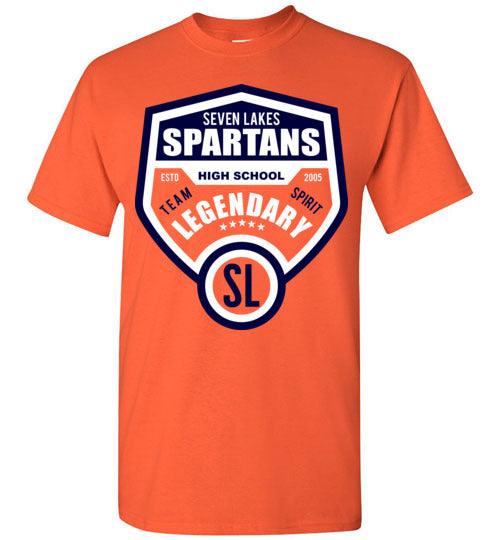 Seven Lakes High School Orange Unisex T-shirt 14