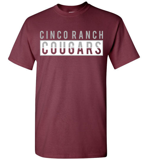 Cinco Ranch Cougars Maroon Unisex T-shirt 31