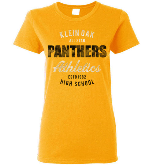 Klein Oak High School Panthers Women's Gold T-shirt 34