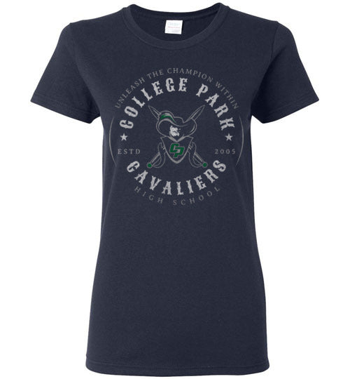 College Park High School Cavaliers Women's Navy T-shirt 211