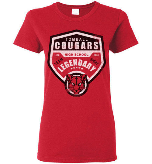 Tomball High School Cougars Women's Red T-shirt 14