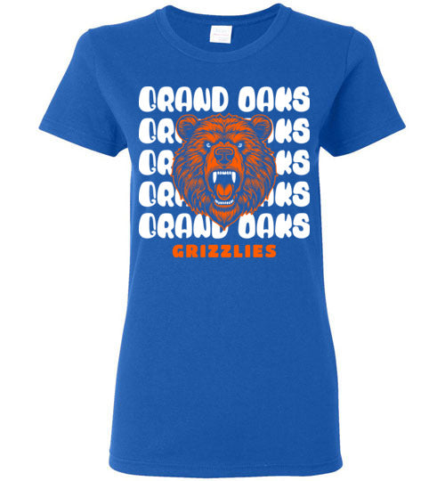 Grand Oaks High School Grizzlies Women's Royal T-shirt 28