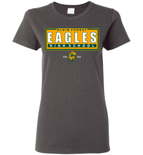 Klein Forest Golden Eagles Women's Charcoal T-shirt 49