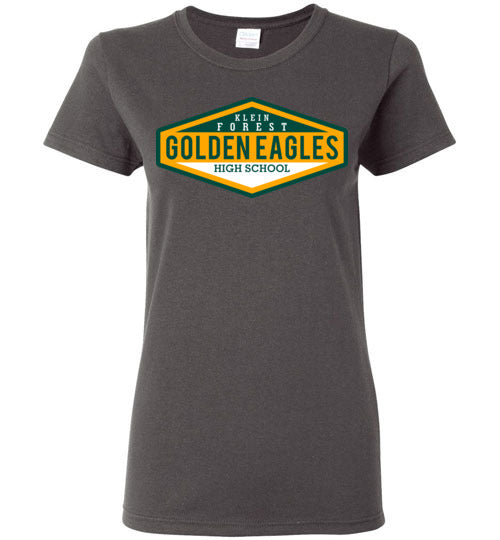 Klein Forest Golden Eagles Women's Charcoal T-shirt 09