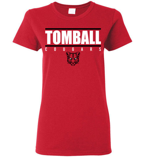 Tomball High School Cougars Women's Red T-shirt 07