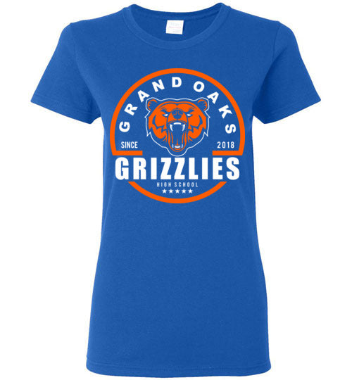 Grand Oaks High School Grizzlies Women's Royal T-shirt 04