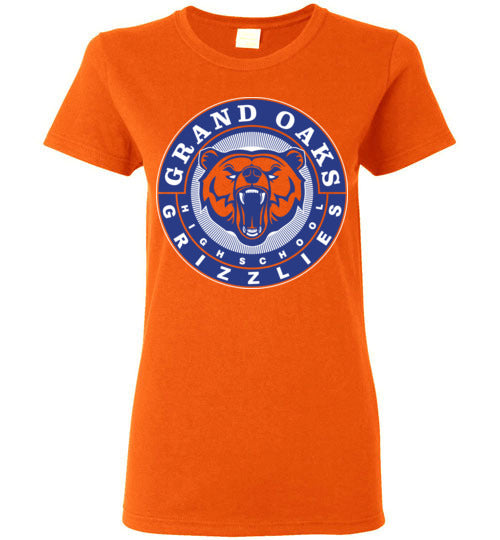 Grand Oaks High School Grizzlies Women's Orange T-shirts 02