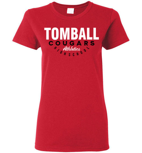 Tomball High School Cougars Women's Red T-shirt 12