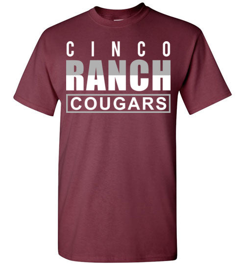 Cinco Ranch Cougars Maroon Unisex T-shirt 29