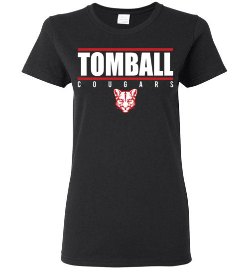 Tomball High School Cougars Women's Black T-shirt 07