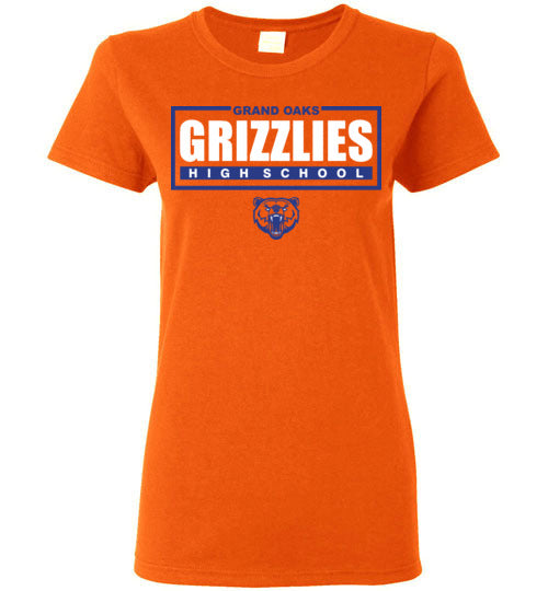  Grand Oaks High School Grizzlies Women's Orange T-shirts 49