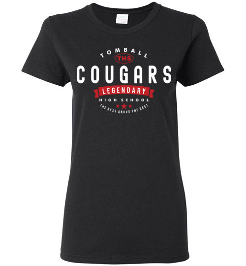 Tomball High School Cougars Women's Black T-shirt 44