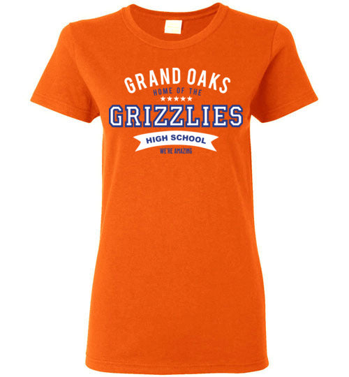 Grand Oaks High School Grizzlies Women's Orange T-shirts 96