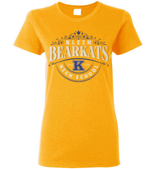 Klein High School Bearkats Women's Gold T-shirt 217