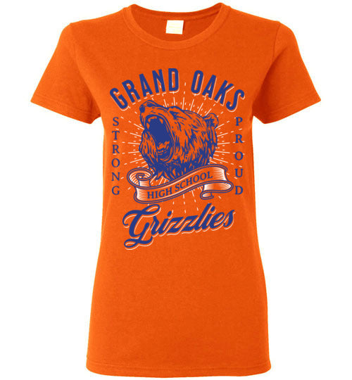 Grand Oaks High School Grizzlies Women's Orange T-shirts 26