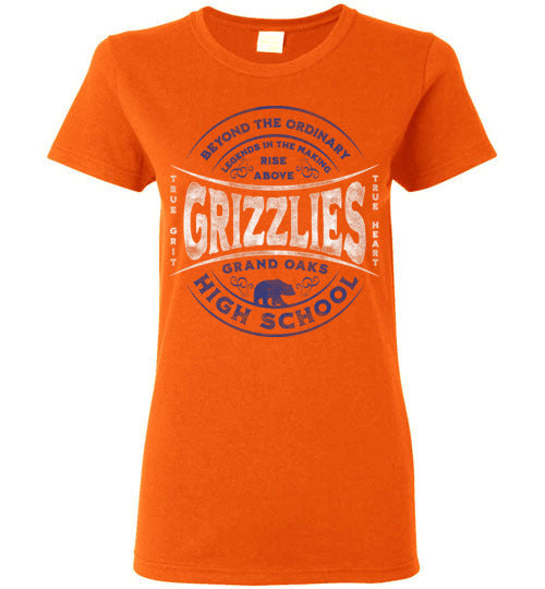 Grand Oaks High School Grizzlies Women's Orange T-shirts 10