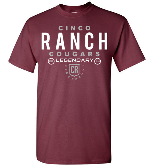 Cinco Ranch Cougars Maroon Unisex T-shirt 03