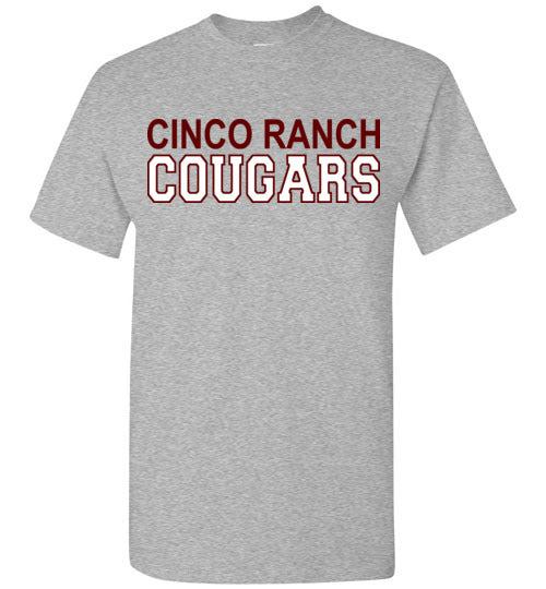 Cinco Ranch Cougars Grey Unisex T-shirt 10