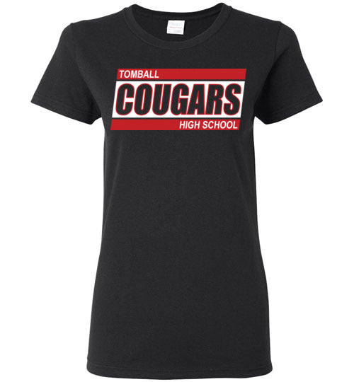 Tomball High School Cougars Women's Black T-shirt 72