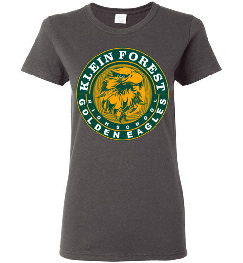 Klein Forest Golden Eagles Women's Charcoal T-shirt 02