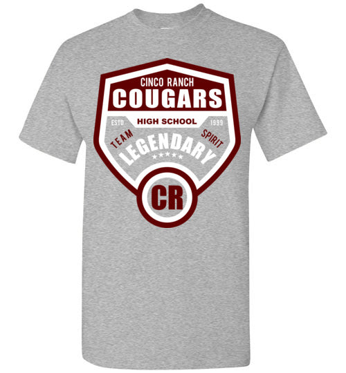 Cinco Ranch Cougars Grey Unisex T-shirt 14