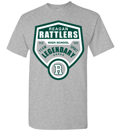 Reagan High School Rattlers Sports Grey Classic T-shirt 14