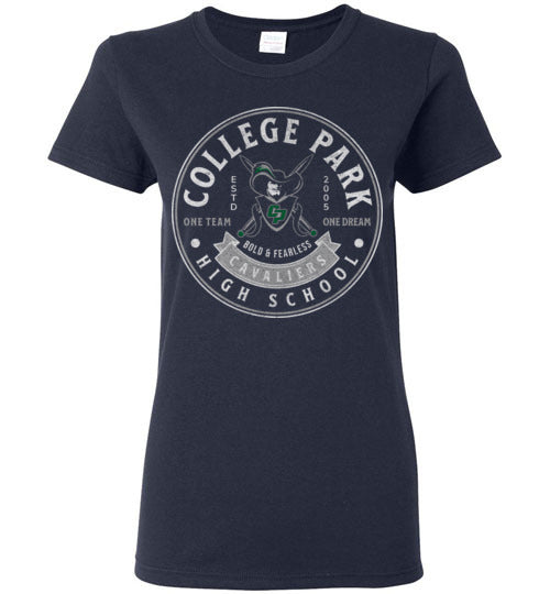 College Park High School Cavaliers Women's Navy T-shirt 212