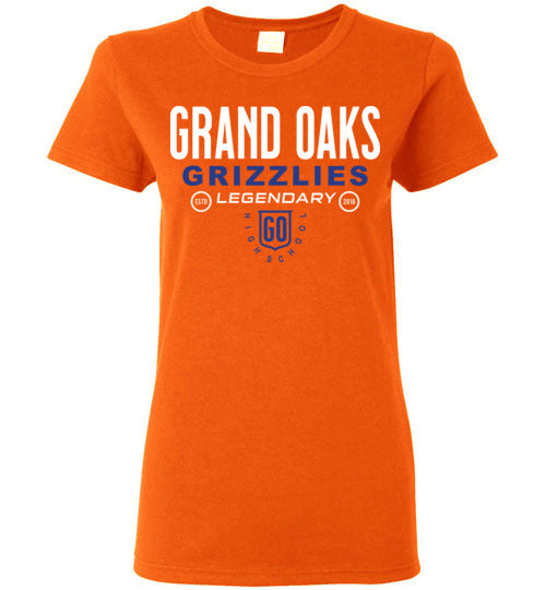 Grand Oaks High School Grizzlies Women's Orange T-shirts 03