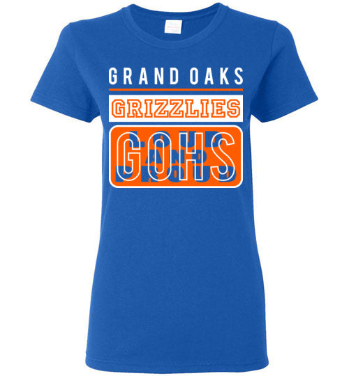 Grand Oaks High School Grizzlies Women's Royal T-shirt 86