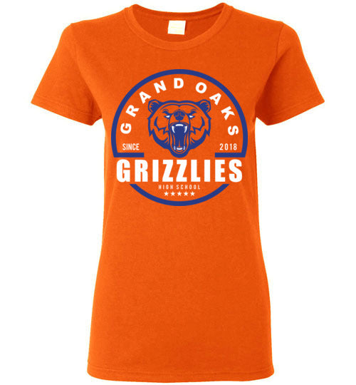 Grand Oaks High School Grizzlies Women's Orange T-shirts 04