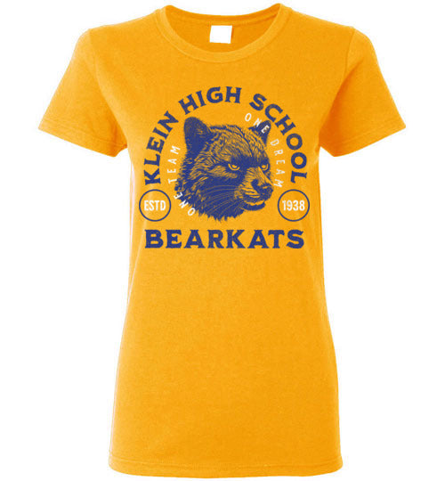 Klein High School Bearkats Women's Gold T-shirt 208