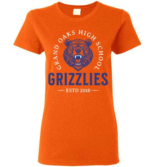 Grand Oaks High School Grizzlies Women's Orange T-shirts 19