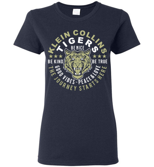 Klein Collins High School Tigers Navy Women's T-shirts 16