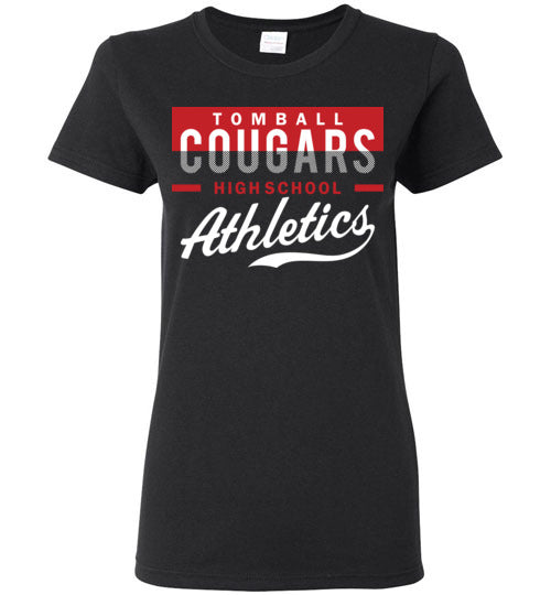 Tomball High School Cougars Women's Black T-shirt 48