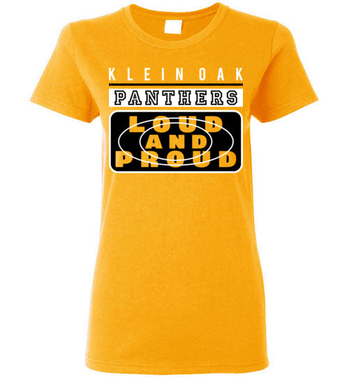 Klein Oak High School Panthers Women's Gold T-shirt 86