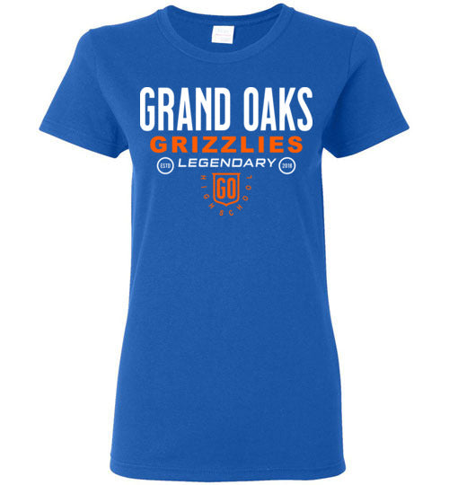 Grand Oaks High School Grizzlies Women's Royal T-shirt 03