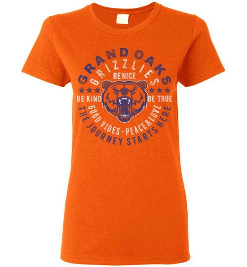 Grand Oaks High School Grizzlies Women's Orange T-shirts 16