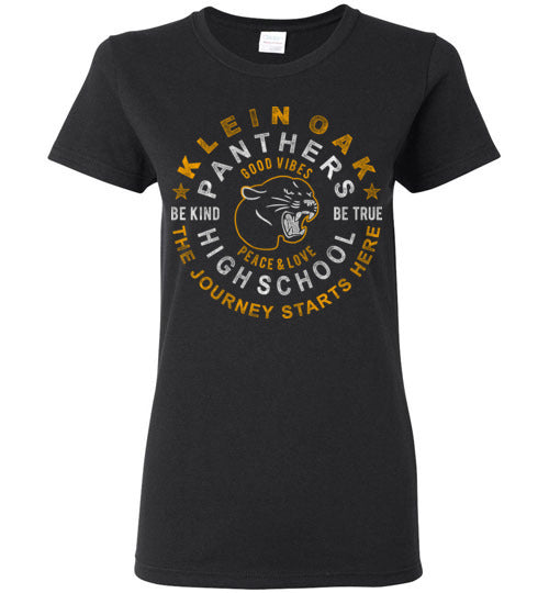 Klein Oak High School Panthers Women's Black T-shirt 16