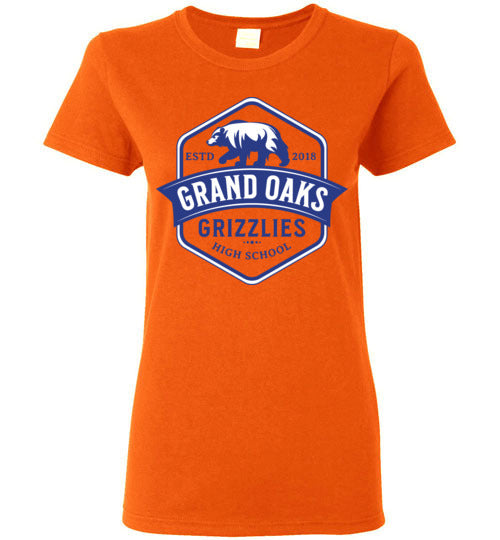 Grand Oaks High School Grizzlies Women's Orange T-shirts 15