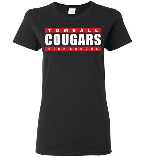 Tomball High School Cougars Women's Black T-shirt 98