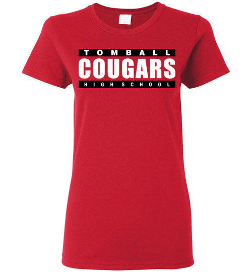 Tomball High School Cougars Women's Red T-shirt 98