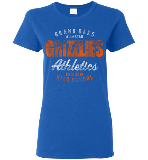 Grand Oaks High School Grizzlies Women's Royal T-shirt 34