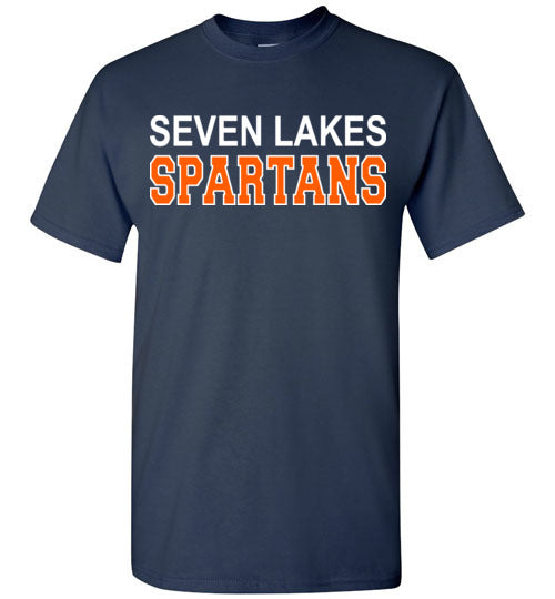 Seven Lakes High School Navy Unisex T-shirt 10