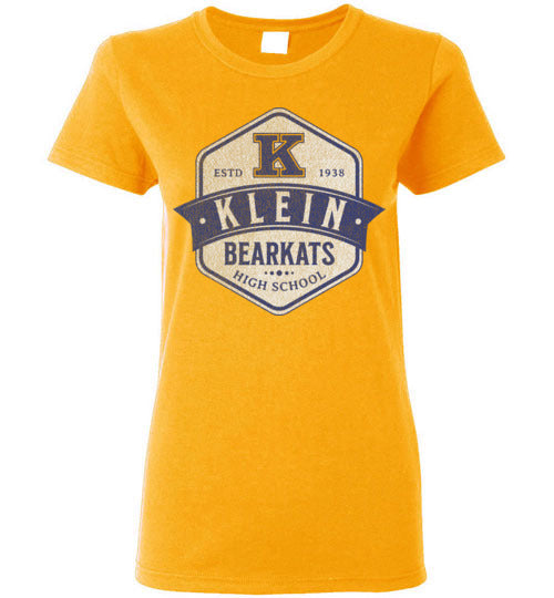 Klein High School Bearkats Women's Gold T-shirt 215