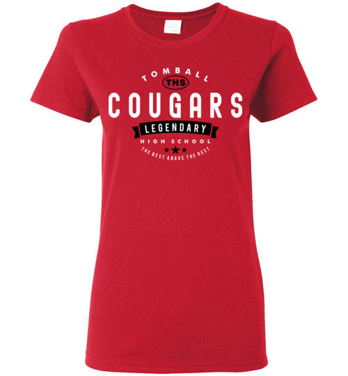 Tomball High School Cougars Women's Red T-shirt 44